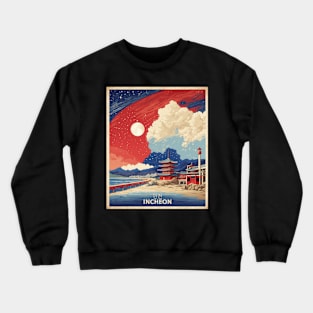 Incheon South Korea Starry Night Travel Tourism Retro Vintage Crewneck Sweatshirt